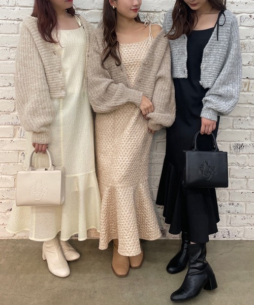 one after another NICE CLAUP（ワンアフターアナザーナイスクラップ）の「着回し万能淡色クロップドカーディガン（カーディガン/ボレロ・レディース・ライトグレー/ベージュ/ブラウン系その他/モカ・FREE）」の19枚目の写真