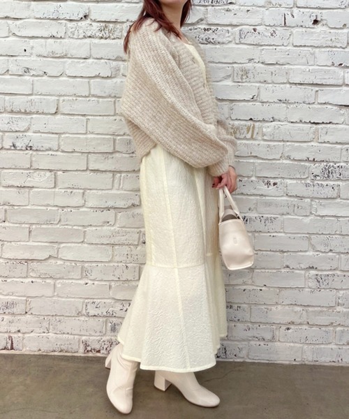 one after another NICE CLAUP（ワンアフターアナザーナイスクラップ）の「着回し万能淡色クロップドカーディガン（カーディガン/ボレロ・レディース・ライトグレー/ベージュ/ブラウン系その他/モカ・FREE）」の15枚目の写真