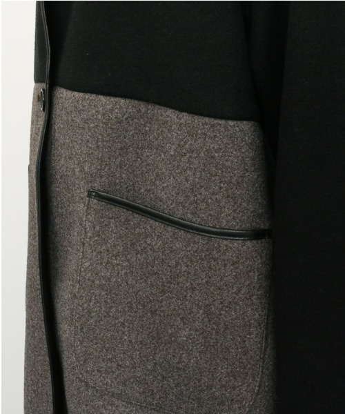 TOKYO SHIRTS(トウキョウシャツ)の「ノーカラーパイピングコート(ノーカラージャケット・レディース・チャコールグレー・M/L)」の5枚目の写真