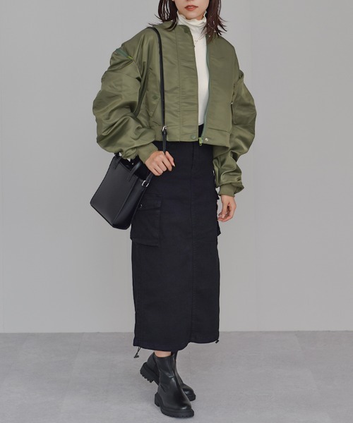Auntie Rosa（アンティローザ）の「【Shoowtime】カーゴ ロング スカート cargo long skirt（スカート・レディース・ブラック/カーキ/チャコールグレー・SMALL/LARGE/MEDIUM）」の10枚目の写真