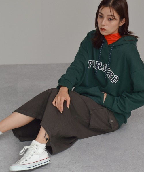 Auntie Rosa（アンティローザ）の「【Shoowtime】カーゴ ロング スカート cargo long skirt（スカート・レディース・ブラック/カーキ/チャコールグレー・SMALL/LARGE/MEDIUM）」の14枚目の写真