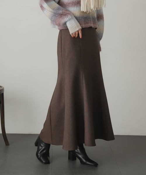 SENSE OF PLACE by URBAN RESEARCH（センスオブプレイスバイアーバンリサーチ）の「ウールライクマーメイドスカート（スカート・レディース・ブラウン/ベージュ系その他/グリーン/ブラック・X-SMALL/SMALL/MEDIUM/LARGE/TALL）」の3枚目の写真