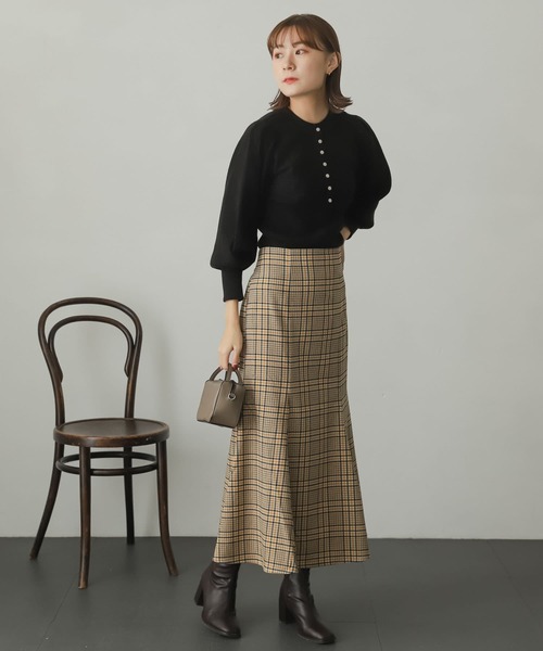 【新品タグ付き】Rene マーメイドスカート　22SS フレアヘム　サマーウール 新品タグ付き】Rene マーメイドスカート 22SS フレアヘム サマーウール