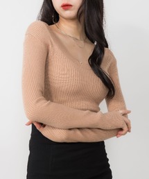 OLUPIC/【WEB限定】2wayショート丈リブニット