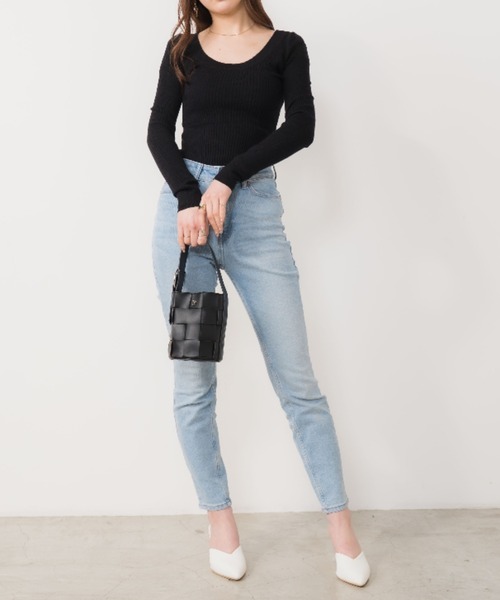 OLUPIC（オルピック）の「OLUPIC/【WEB限定】2wayショート丈リブニット（ニット/セーター・レディース・ピンク系その他/ベージュ/ホワイト/ターコイズブルー/ブラック・FREE）」の14枚目の写真