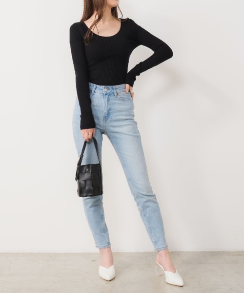 OLUPIC（オルピック）の「OLUPIC/【WEB限定】2wayショート丈リブニット（ニット/セーター・レディース・ピンク系その他/ベージュ/ホワイト/ターコイズブルー/ブラック・FREE）」の15枚目の写真