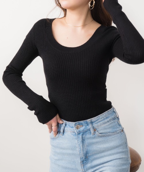 OLUPIC（オルピック）の「OLUPIC/【WEB限定】2wayショート丈リブニット（ニット/セーター・レディース・ピンク系その他/ベージュ/ホワイト/ターコイズブルー/ブラック・FREE）」の12枚目の写真