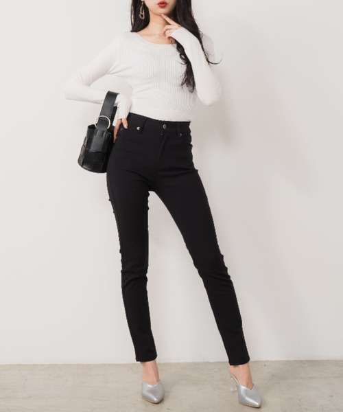 OLUPIC（オルピック）の「OLUPIC/【WEB限定】2wayショート丈リブニット（ニット/セーター・レディース・ピンク系その他/ベージュ/ホワイト/ターコイズブルー/ブラック・FREE）」の10枚目の写真