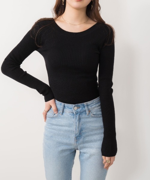 OLUPIC（オルピック）の「OLUPIC/【WEB限定】2wayショート丈リブニット（ニット/セーター・レディース・ピンク系その他/ベージュ/ホワイト/ターコイズブルー/ブラック・FREE）」の17枚目の写真