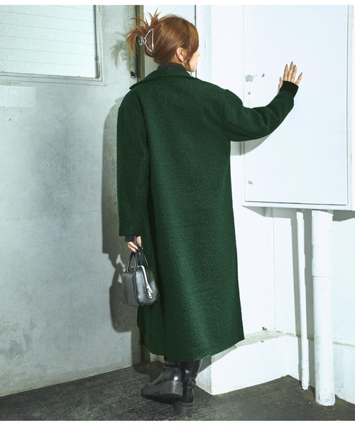 ANAP(アナップ)の「リングシングルボタンロングコート(チェスターコート・レディース・モスグリーン/ブラック/モカ・FREE)」の7枚目の写真