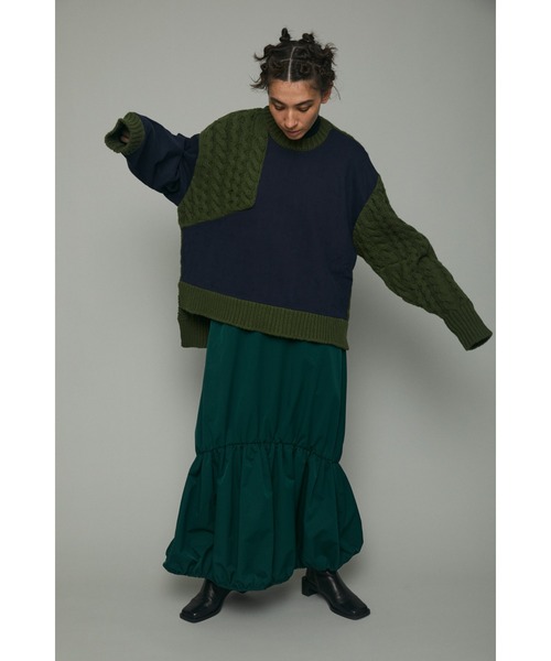 HeRIN.CYE（ヘリンドットサイ）の「French terry knit tops（ニット/セーター・レディース・カーキ/トップグレー・FREE）」の12枚目の写真