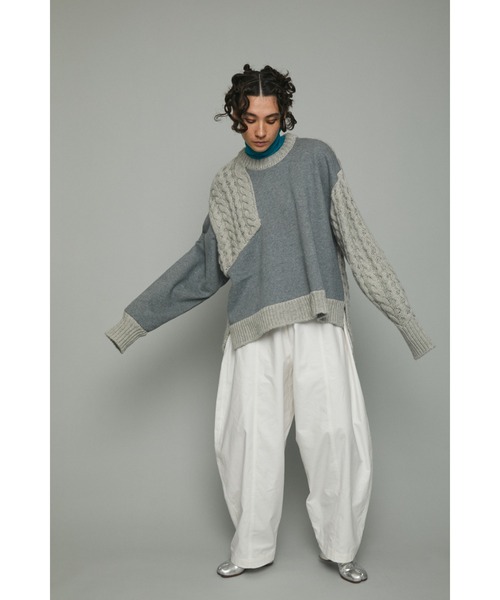 HeRIN.CYE（ヘリンドットサイ）の「French terry knit tops（ニット/セーター・レディース・カーキ/トップグレー・FREE）」の6枚目の写真