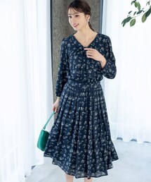 シフォンギャザーワンピース