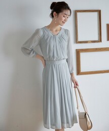 シフォンギャザーワンピース