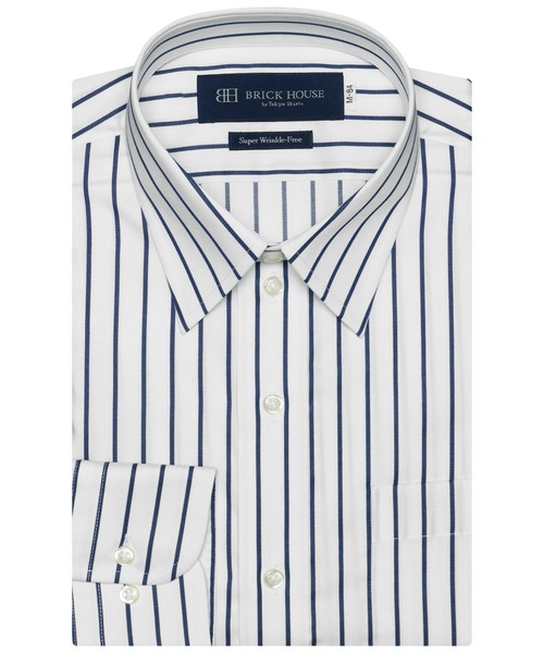 TOKYO SHIRTS(トウキョウシャツ)の「形態安定ノーアイロン レギュラー 長袖ビジネスワイシャツ(ビジネスシャツ・メンズ・ネイビー・首回り37cm-裄丈80cm/首回り37cm-裄丈84cm/首回り39cm-裄丈80cm/首回り39cm-裄丈84cm/首回り41cm-裄丈82cm/首回り41cm-裄丈86cm/首回り42cm-裄丈82cm/首回り42cm-裄丈86cm/首回り43cm-裄丈82cm/首回り43cm-裄丈86cm)」の5枚目の写真