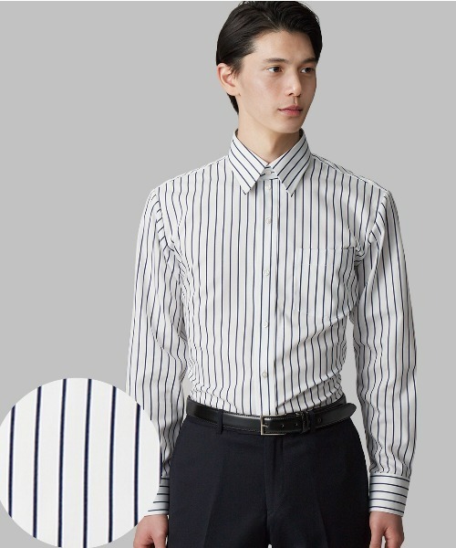 TOKYO SHIRTS(トウキョウシャツ)の「形態安定ノーアイロン レギュラー 長袖ビジネスワイシャツ(ビジネスシャツ・メンズ・ネイビー・首回り37cm-裄丈80cm/首回り37cm-裄丈84cm/首回り39cm-裄丈80cm/首回り39cm-裄丈84cm/首回り41cm-裄丈82cm/首回り41cm-裄丈86cm/首回り42cm-裄丈82cm/首回り42cm-裄丈86cm/首回り43cm-裄丈82cm/首回り43cm-裄丈86cm)」の7枚目の写真