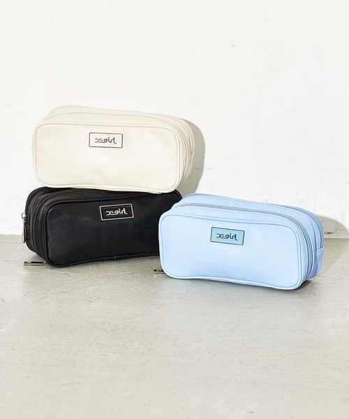 X-girl（エックスガール）の「MULTI CASE（ポーチ・レディース・ライトブルー/ブラック/オフホワイト・ONE SIZE）」の9枚目の写真