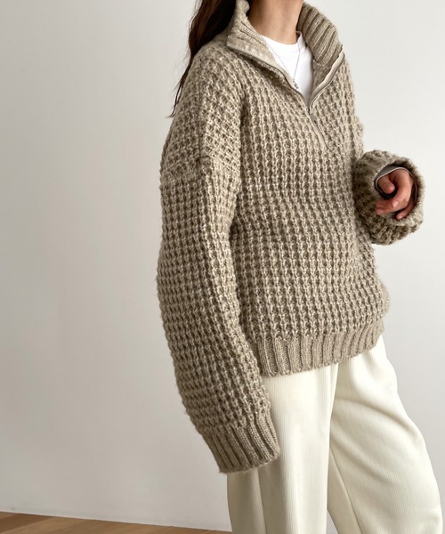canal jean El mar フェザーハーフジップニット キャナルジーン CANAL JEAN El mar フェザーハーフジップニット