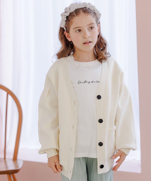 GLOBAL WORK(グローバルワーク)の「リッチライトニットVカーデ/178495(カーディガン/ボレロ・キッズ・アイボリー/ブラック/ライトパープル/サックスブルー・140cm/150cm/160cm/100cm/110cm/120cm/130cm)」の10枚目の写真