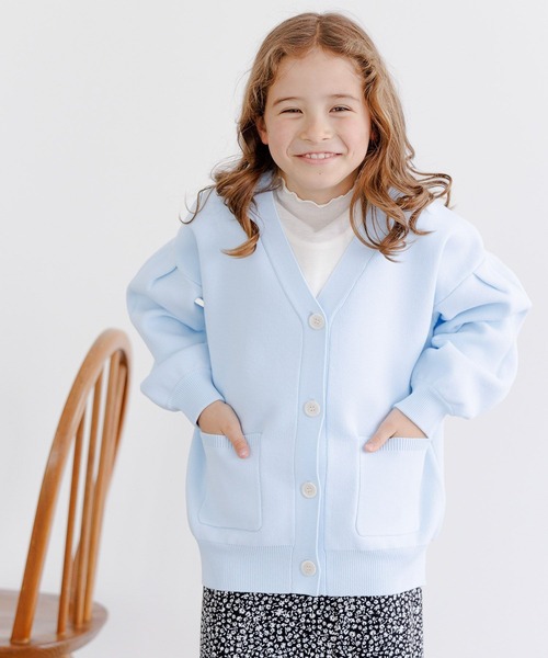 GLOBAL WORK(グローバルワーク)の「リッチライトニットVカーデ/178495(カーディガン/ボレロ・キッズ・アイボリー/ブラック/ライトパープル/サックスブルー・140cm/150cm/160cm/100cm/110cm/120cm/130cm)」の15枚目の写真