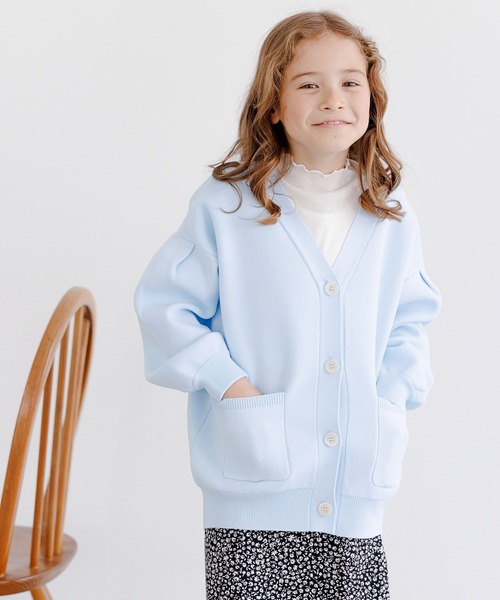 GLOBAL WORK(グローバルワーク)の「リッチライトニットVカーデ/178495(カーディガン/ボレロ・キッズ・アイボリー/ブラック/ライトパープル/サックスブルー・140cm/150cm/160cm/100cm/110cm/120cm/130cm)」の16枚目の写真