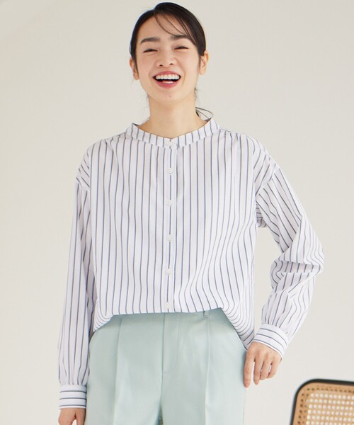 SHOO・LA・RUE(シューラルー)の「◆【着回し力が高い!】バンドカラーシャツ(シャツ/ブラウス・レディース・ライトパープル/ホワイト/ライトグリーン系2/ライトブルー/ホワイト系5/ネイビー系2・02/03/04)」の17枚目の写真