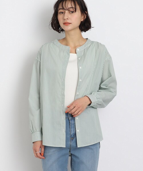 SHOO・LA・RUE(シューラルー)の「◆【着回し力が高い!】バンドカラーシャツ(シャツ/ブラウス・レディース・ライトパープル/ホワイト/ライトグリーン系2/ライトブルー/ホワイト系5/ネイビー系2・02/03/04)」の14枚目の写真