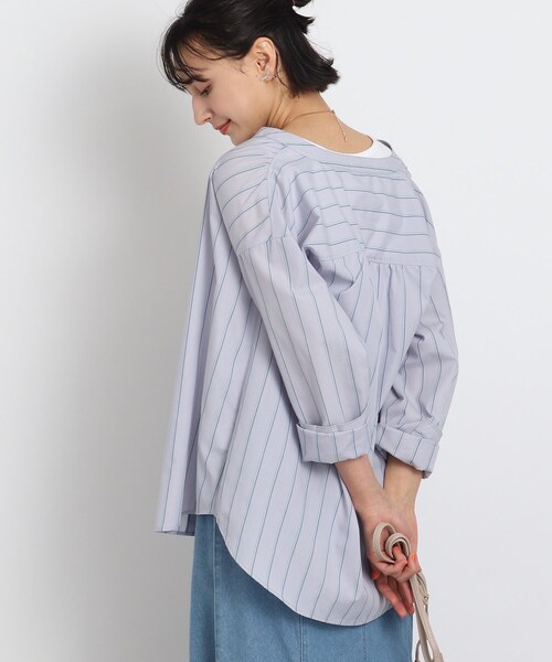 SHOO・LA・RUE(シューラルー)の「◆【着回し力が高い!】バンドカラーシャツ(シャツ/ブラウス・レディース・ライトパープル/ホワイト/ライトグリーン系2/ライトブルー/ホワイト系5/ネイビー系2・02/03/04)」の16枚目の写真