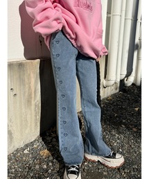 WC | ハートライン刺繍デニムパンツ(デニムパンツ)