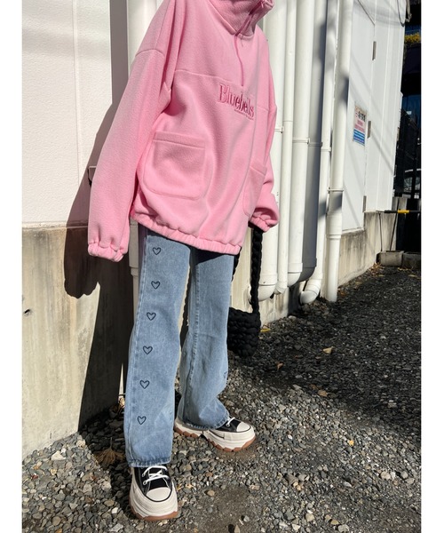 WC（ダブル シー）の「ハートライン刺繍デニムパンツ（デニムパンツ・レディース・ブルー・FREE）」の8枚目の写真