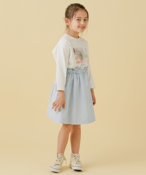 BAYFLOW（ベイフロー）の「[KIDS]ストライプスカート（スカート・キッズ・ピンク/サックスブルー/ブラック・110cm/120cm/130cm/140cm）」の4枚目の写真