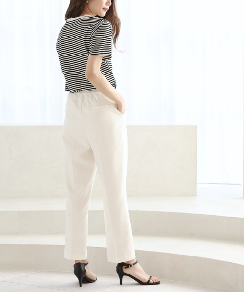 Pierrot（ピエロ）の「ボタンデザインタックパンツ（スラックス・レディース・ブラック/ブルー系その他/オフホワイト・M/L）」の8枚目の写真