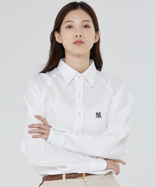 ROMANTIC CROWN(ロマンティッククラウン)の「A'GEM/9 × .kom『ROMANTIC CROWN/ロマンティッククラウン』RAGLAN SLIT SHIRT/ラグランスリット 長袖シャツ(シャツ/ブラウス・メンズ・ライトブルー/ホワイト/ブラック・M)」の2枚目の写真
