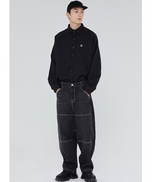 ROMANTIC CROWN(ロマンティッククラウン)の「A'GEM/9 × .kom『ROMANTIC CROWN/ロマンティッククラウン』RAGLAN SLIT SHIRT/ラグランスリット 長袖シャツ(シャツ/ブラウス・メンズ・ライトブルー/ホワイト/ブラック・M)」の10枚目の写真