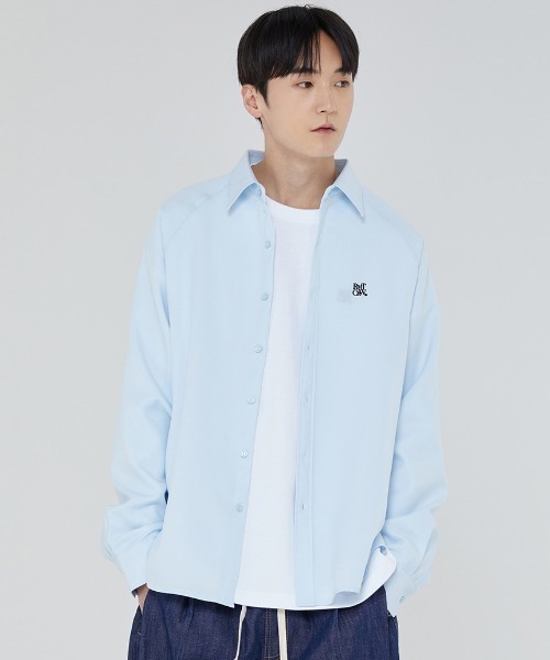 ROMANTIC CROWN(ロマンティッククラウン)の「A'GEM/9 × .kom『ROMANTIC CROWN/ロマンティッククラウン』RAGLAN SLIT SHIRT/ラグランスリット 長袖シャツ(シャツ/ブラウス・メンズ・ライトブルー/ホワイト/ブラック・M)」の11枚目の写真