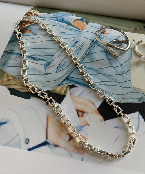 DouDou（ドゥドゥ）の「スクエアチェーンネックレス（その他ヘアアクセサリー・レディース・シルバー/ゴールド・FREE）」の9枚目の写真