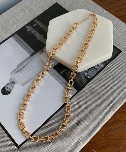 DouDou（ドゥドゥ）の「スクエアチェーンネックレス（その他ヘアアクセサリー・レディース・シルバー/ゴールド・FREE）」の7枚目の写真