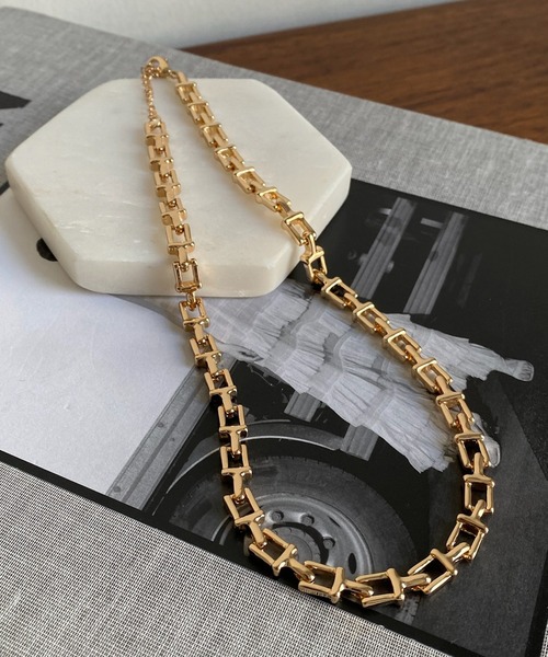 DouDou（ドゥドゥ）の「スクエアチェーンネックレス（その他ヘアアクセサリー・レディース・シルバー/ゴールド・FREE）」の8枚目の写真