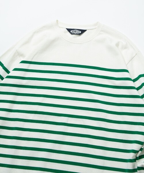 FREAK'S STORE(フリークスストア)の「KONECO/コネーソ 別注 パネルボーダー ロングスリーブTシャツ(Tシャツ/カットソー・メンズ・ブラック/ネイビー/オリーブ・LARGE/MEDIUM)」の12枚目の写真