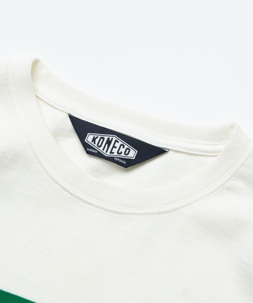 FREAK'S STORE(フリークスストア)の「KONECO/コネーソ 別注 パネルボーダー ロングスリーブTシャツ(Tシャツ/カットソー・メンズ・ブラック/ネイビー/オリーブ・LARGE/MEDIUM)」の13枚目の写真
