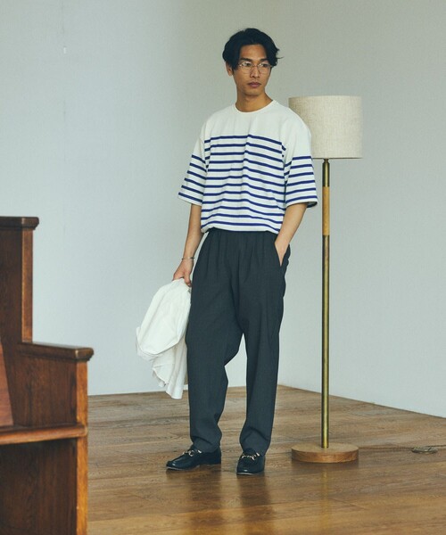 FREAK'S STORE(フリークスストア)の「KONECO/コネーソ 別注 パネルボーダー ロングスリーブTシャツ(Tシャツ/カットソー・メンズ・ブラック/ネイビー/オリーブ・LARGE/MEDIUM)」の17枚目の写真