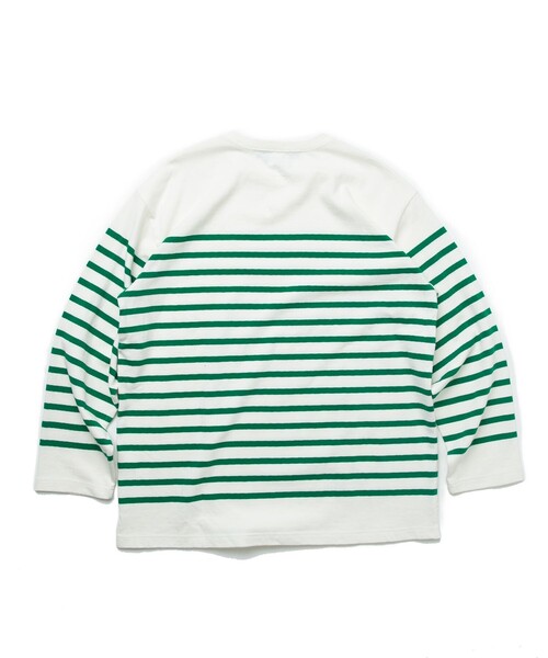 FREAK'S STORE(フリークスストア)の「KONECO/コネーソ 別注 パネルボーダー ロングスリーブTシャツ(Tシャツ/カットソー・メンズ・ブラック/ネイビー/オリーブ・LARGE/MEDIUM)」の20枚目の写真