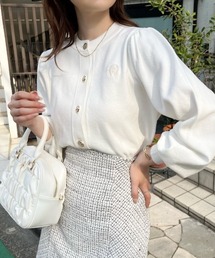 エンブレム刺繍金ボタンカーディガン 2023SS
