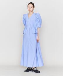 ASTRAET | ＜ASTRAET＞PE ボリュームスリーブ サイドフリル ワンピース(シャツワンピース)