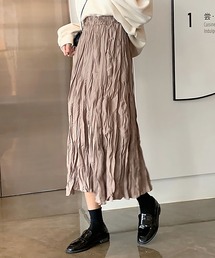 ワッシャーフレアロングスカート