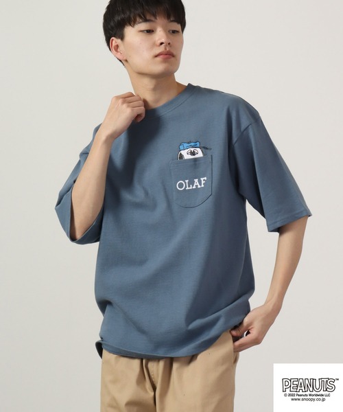 PEANUTS（ピーナッツ）の「PEANUTS スヌーピー ヘビーウェイト ドロップ ショルダー Tシャツ 半袖（Tシャツ/カットソー・レディース・ブルーグレー/ブルー系その他2/イエロー/ブラック/カーキ/ホワイト系その他2/ホワイト系その他4/ブラック系その他/ベージュ/ブルー系その他/チャコール/ホワイト系その他3/ホワイト系その他/ライトカーキ/レッド/ホワイト・S/M/L/LL）」の14枚目の写真