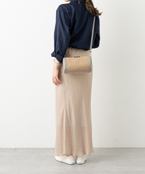 russet（ラシット）の「【2023SS新作】ジュートコンビショルダーバッグ(CE-1072)（ショルダーバッグ・レディース・ブラック/グレー・FREE）」の13枚目の写真