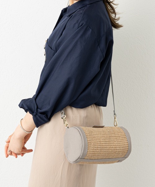 russet（ラシット）の「【2023SS新作】ジュートコンビショルダーバッグ(CE-1072)（ショルダーバッグ・レディース・ブラック/グレー・FREE）」の12枚目の写真