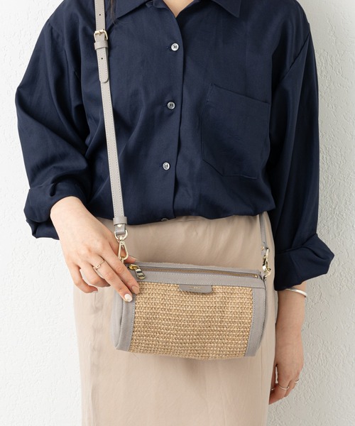 russet（ラシット）の「【2023SS新作】ジュートコンビショルダーバッグ(CE-1072)（ショルダーバッグ・レディース・ブラック/グレー・FREE）」の15枚目の写真