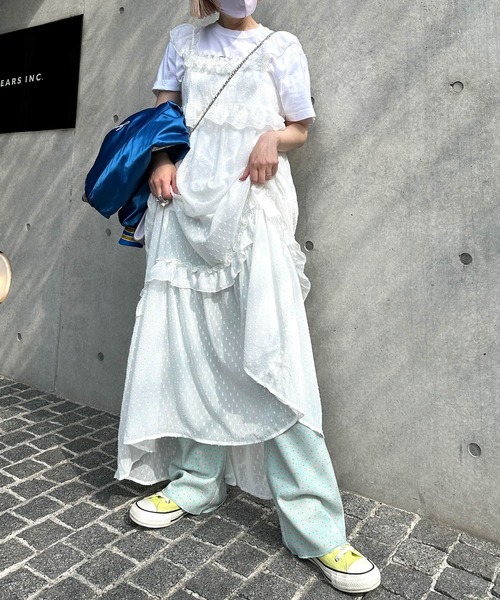 Alley by w closet(アリーバイダブルクローゼット)の「【セットアップ対応/Alley】ワッフル小花プリントフレアパンツ(その他パンツ・レディース・イエロー/オフホワイト/ミント・FREE)」の21枚目の写真